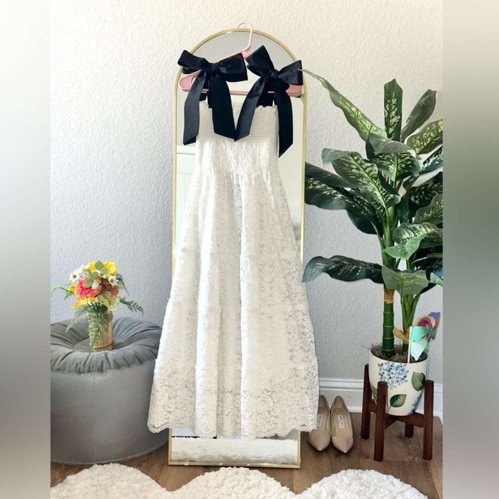 Hill House Home Ellie Nap Lace Dress Bow Strap in S - NWT